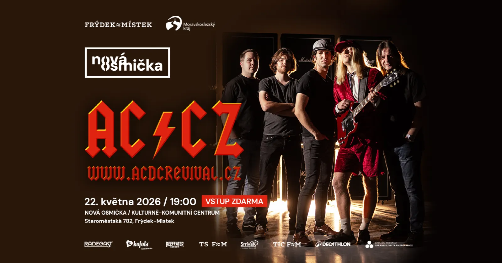 AC/CZ (Top AC/DC tribute show) - banner akce v kulturním centru Nová Osmička