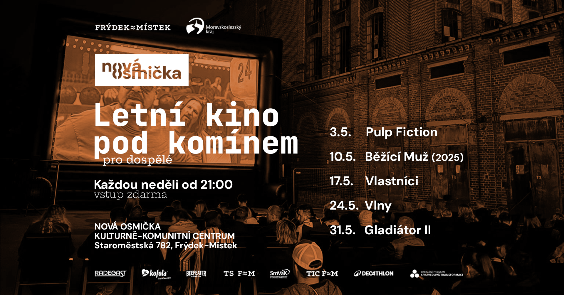 Letní kino pod komínem - pro dospělé: GLADIÁTOR II - banner akce