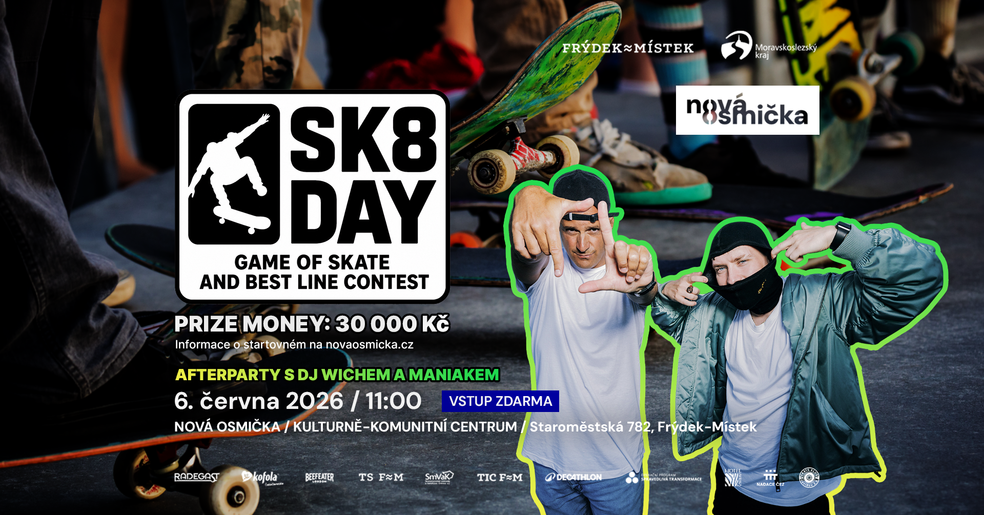 SK8 DAY 🛹 - banner akce v kulturním centru Nová Osmička