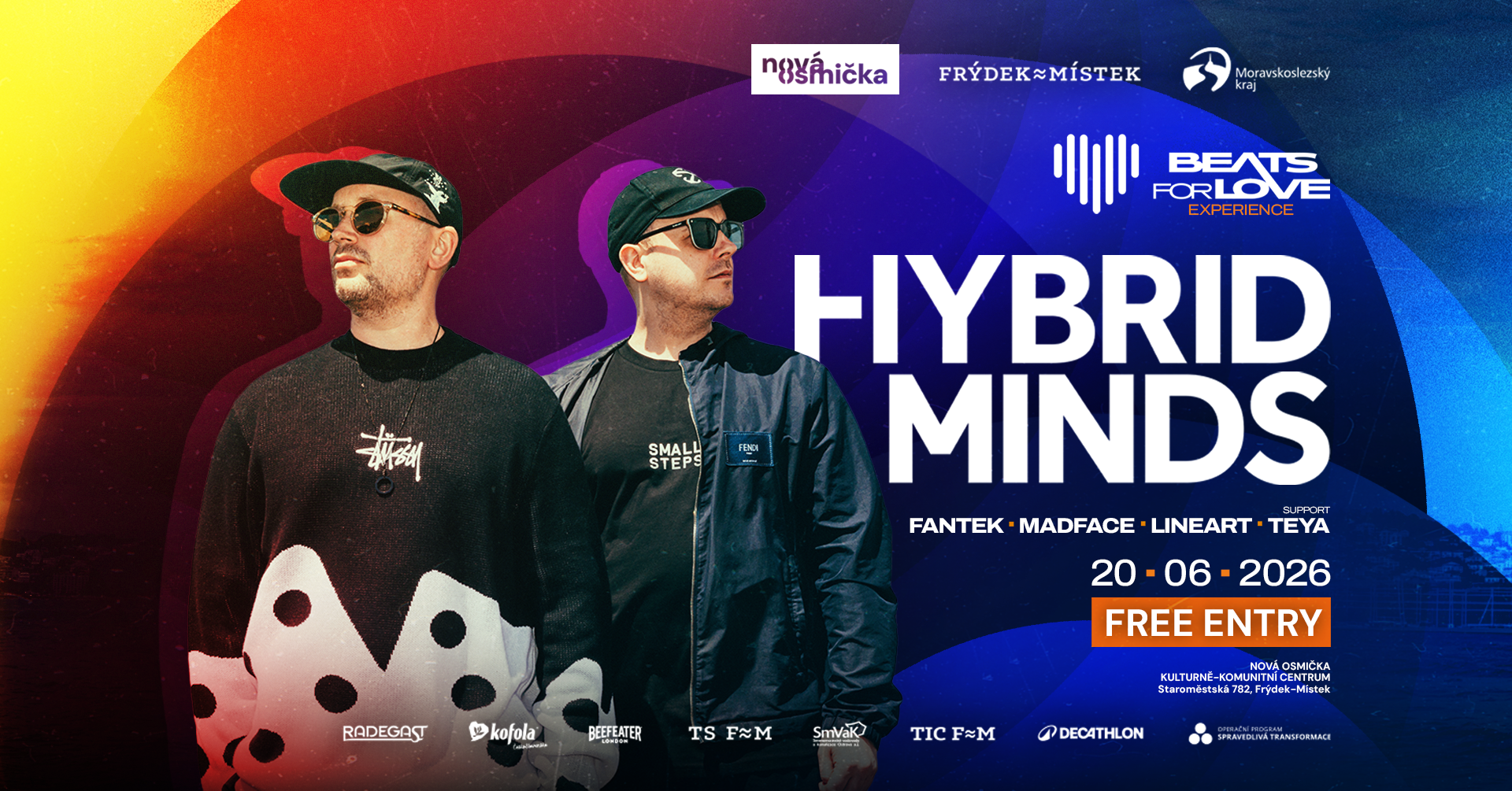 BEATS FOR LOVE: EXPERIENCE ♡ w/ HYBRID MINDS - banner akce v kulturním centru Nová Osmička