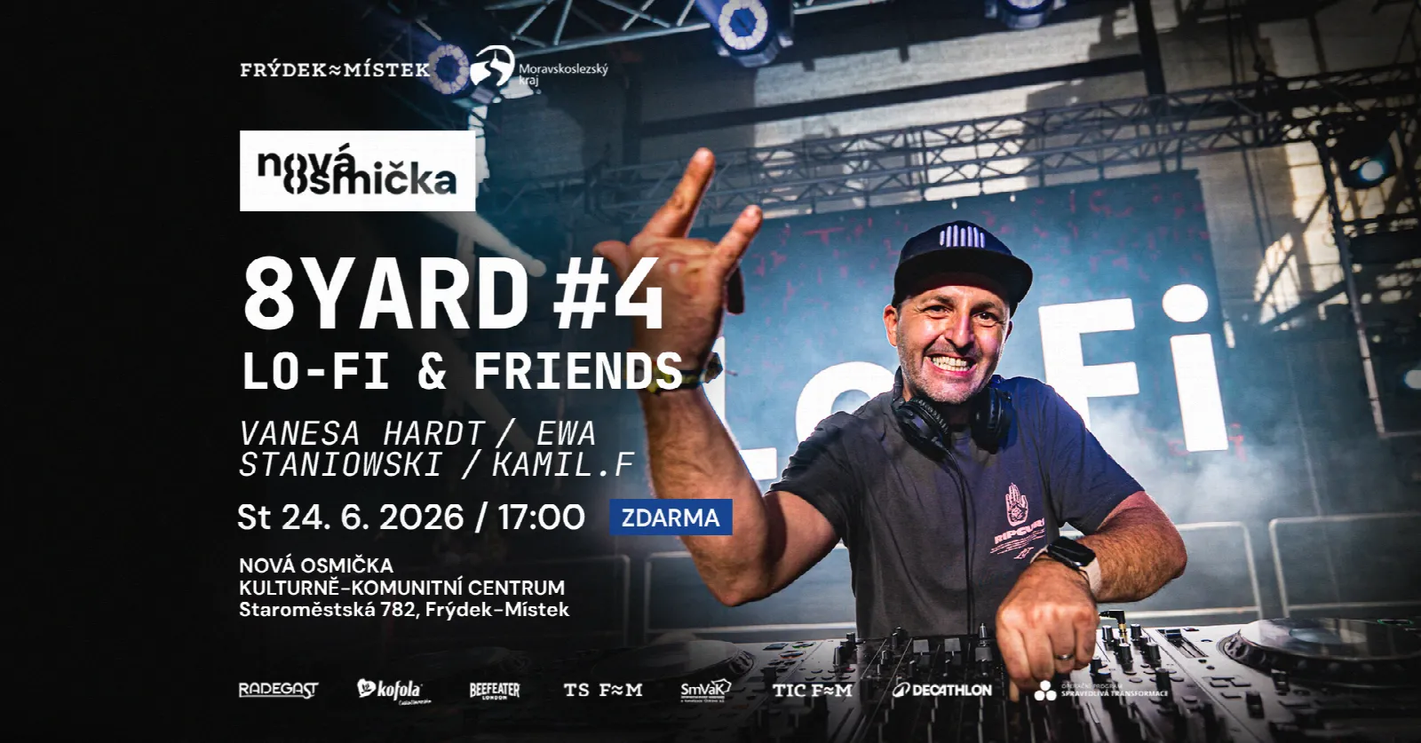 8YARD #4 – Lo-Fi & Friends - banner akce v kulturním centru Nová Osmička