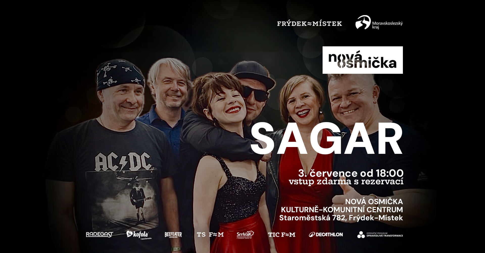 SAGAR - banner akce v kulturním centru Nová Osmička