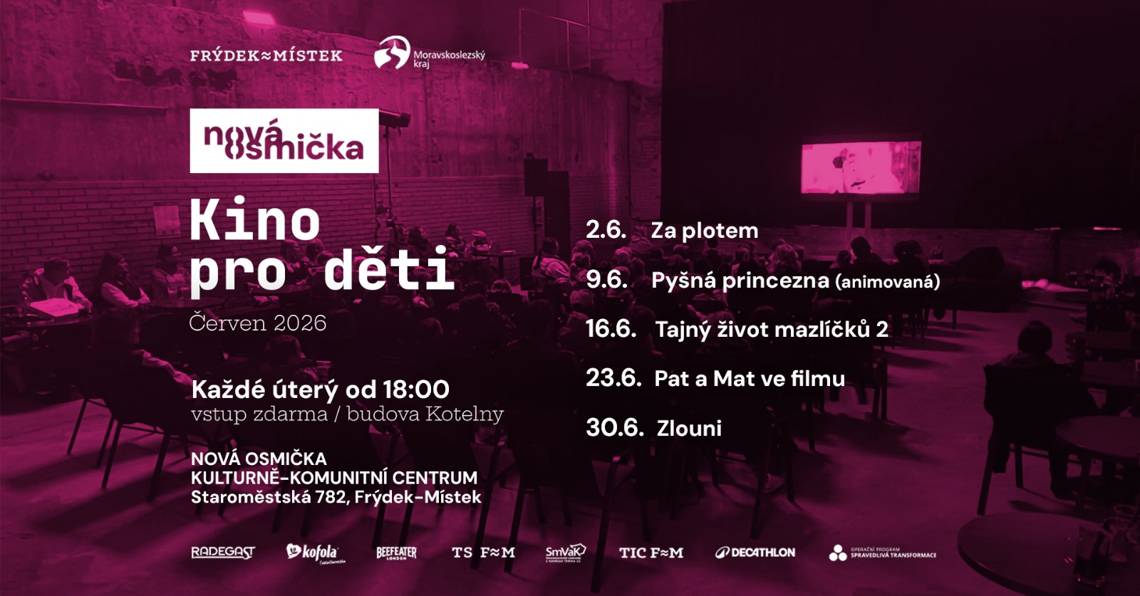 Kino pro děti - Pat a Mat ve filmu - banner akce
