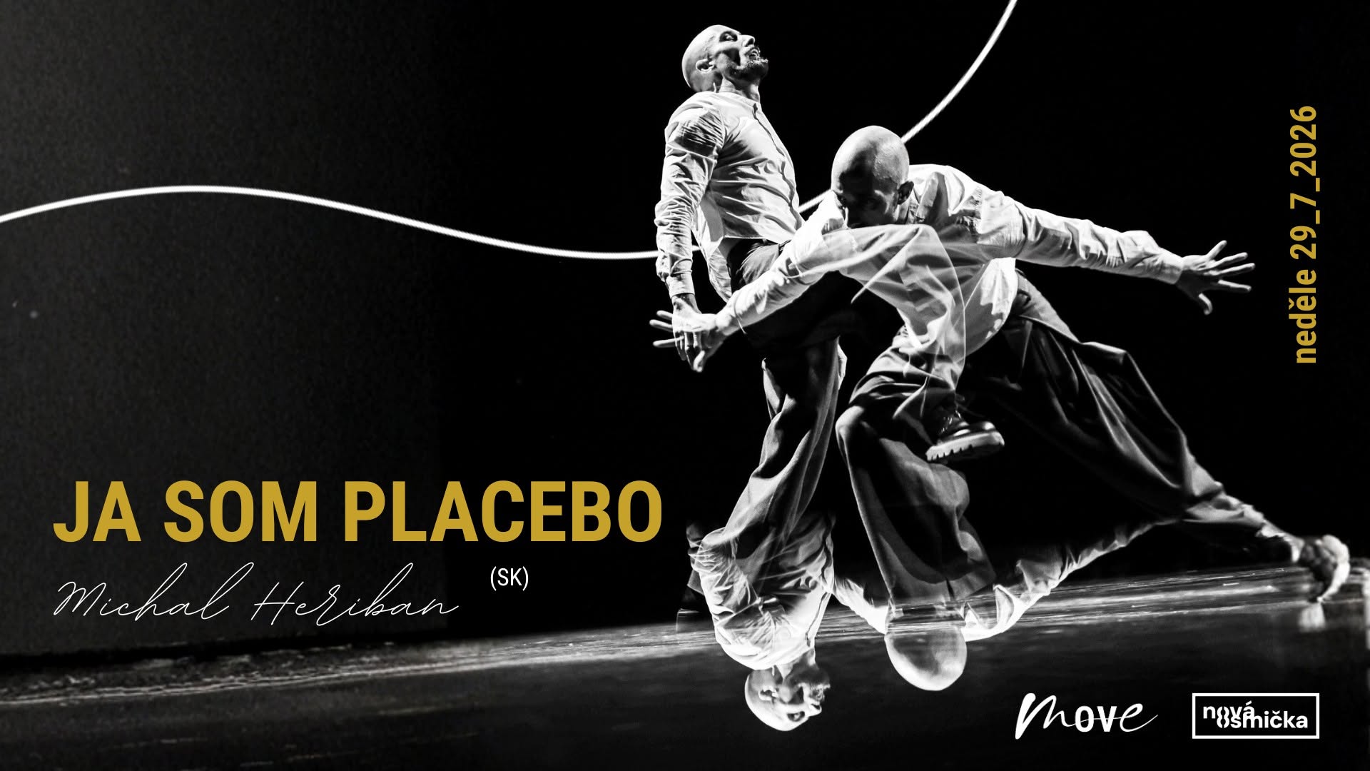 JA SOM PLACEBO - banner akce v kulturním centru Nová Osmička