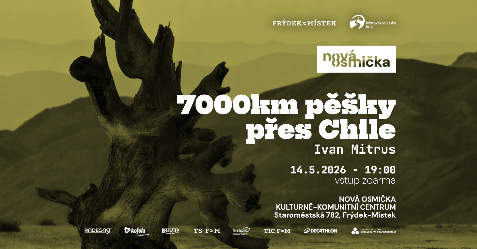 7000 km pěšky přes chile - Ivan Mitrus - banner akce