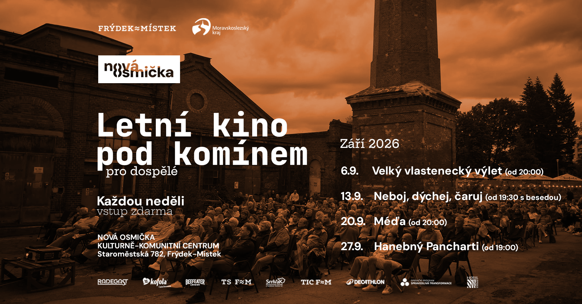Letní kino pod komínem - pro dospělé: Méďa - banner akce