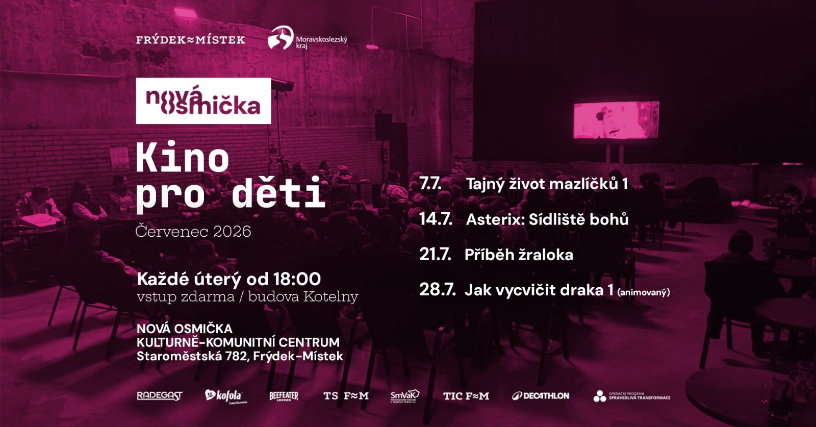 Letní kino pro děti - Asterix: Sídliště bohů - banner akce
