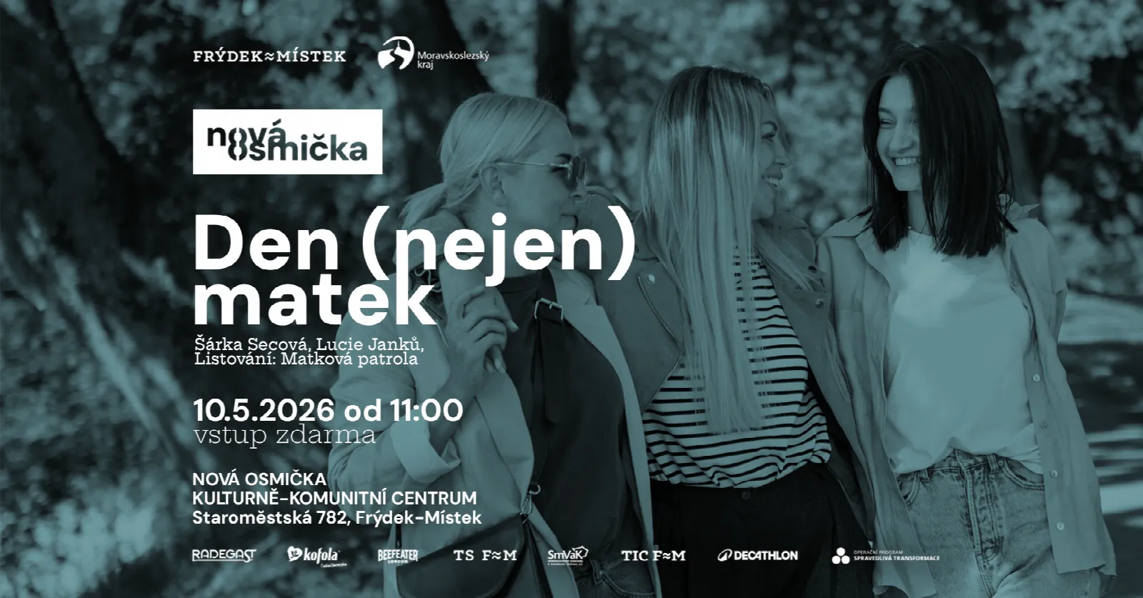 Den (nejen) matek - banner akce v kulturním centru Nová Osmička