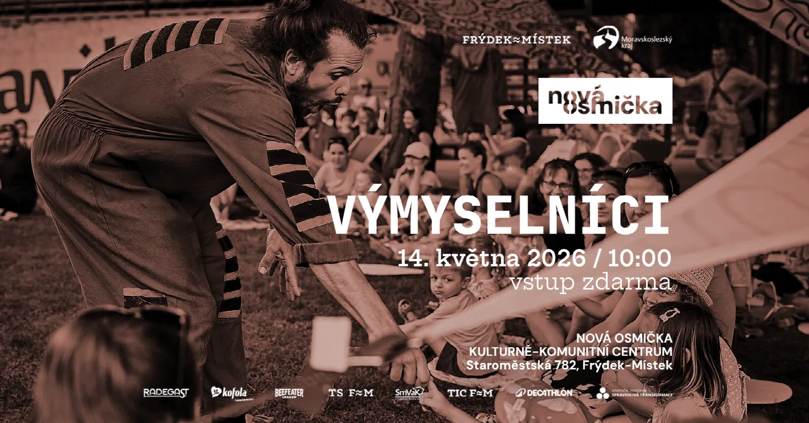 Výmyselníci - banner akce v kulturním centru Nová Osmička