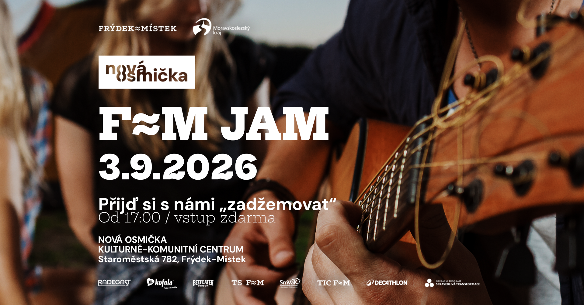 F-M Jam Session na Nové Osmičce - ACOUSTIC - banner akce v kulturním centru Nová Osmička