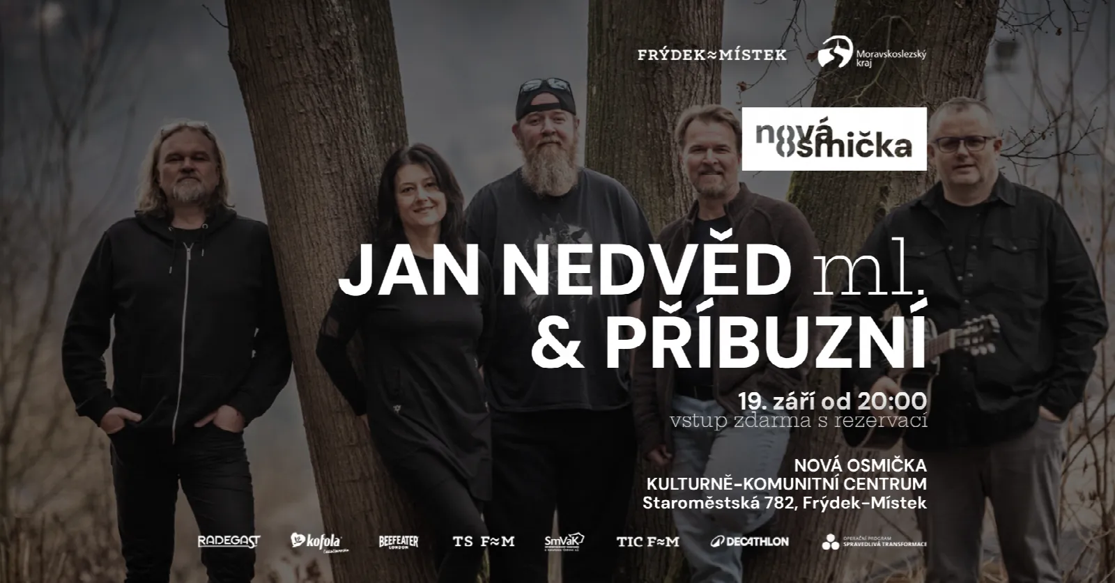 Honza Nedvěd ml. & Příbuzní - banner akce v kulturním centru Nová Osmička