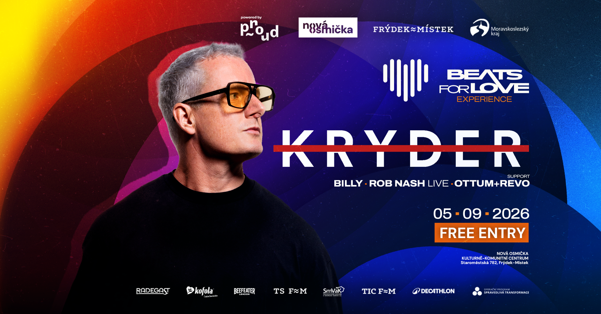 BEATS FOR LOVE: EXPERIENCE ♡ w/ KRYDER - banner akce v kulturním centru Nová Osmička