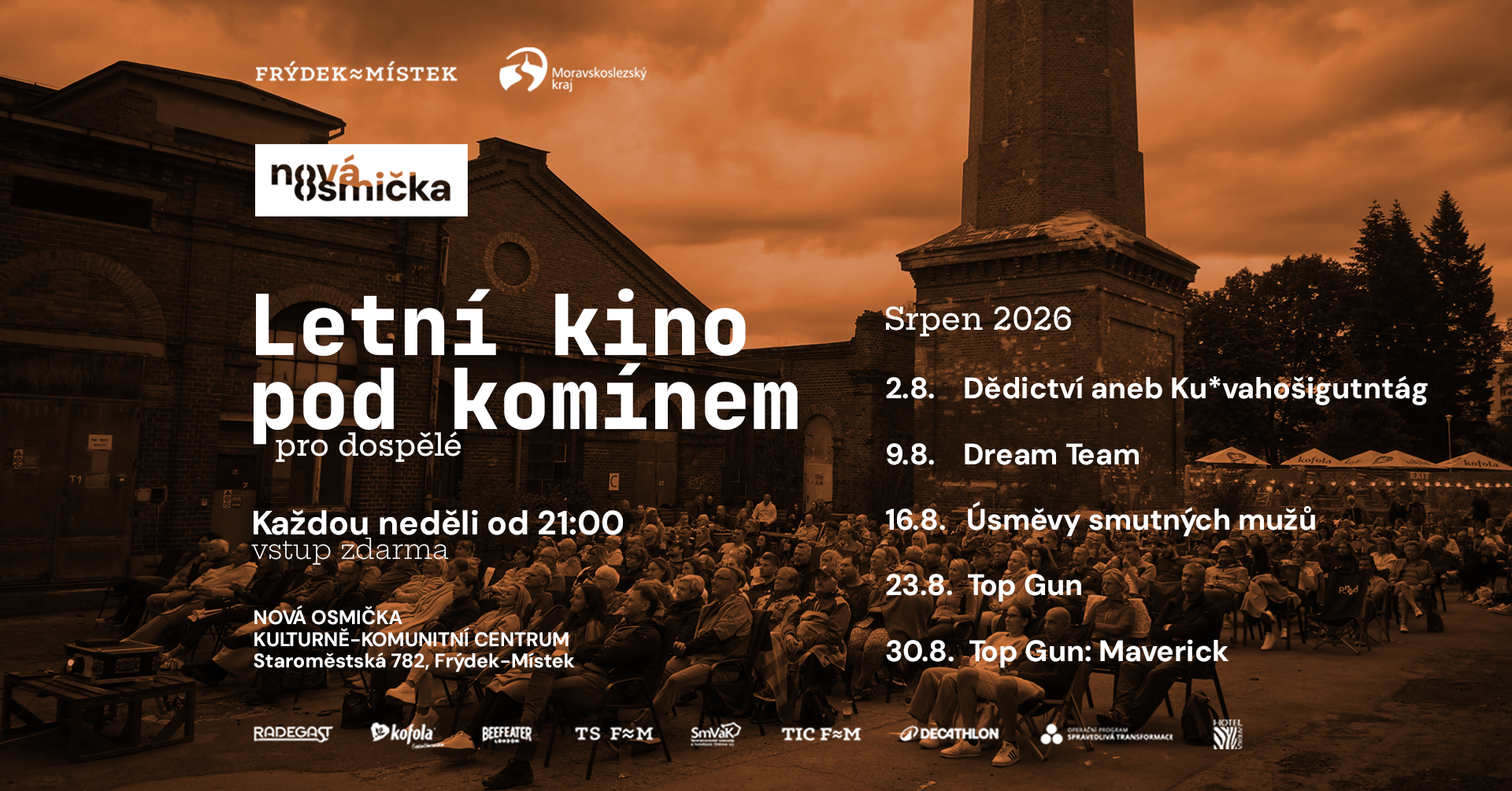 Letní kino pod komínem - pro dospělé: Top Gun Maverick - banner akce