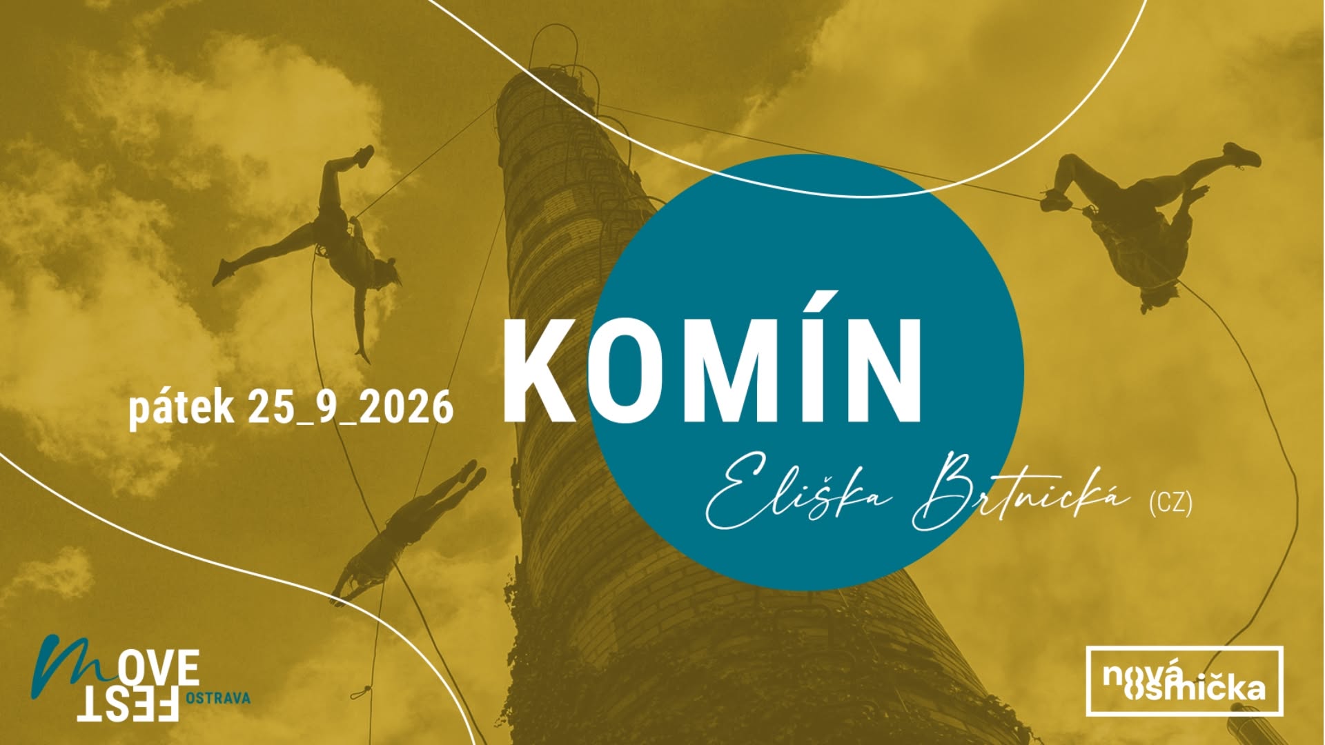 KOMÍN - Eliška Brtnická - banner akce v kulturním centru Nová Osmička