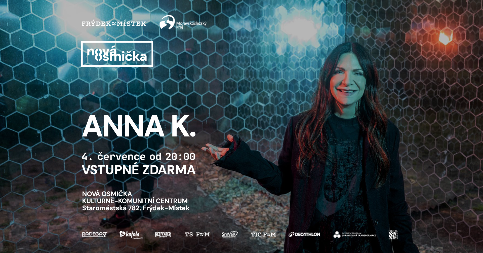 ANNA K. - banner akce v kulturním centru Nová Osmička