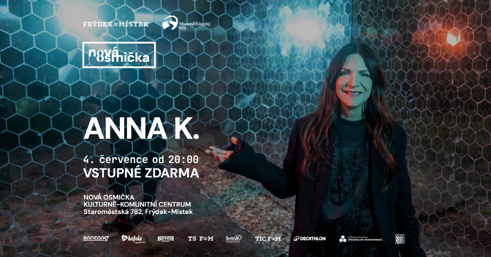 ANNA K. - banner akce v kulturním centru Nová Osmička