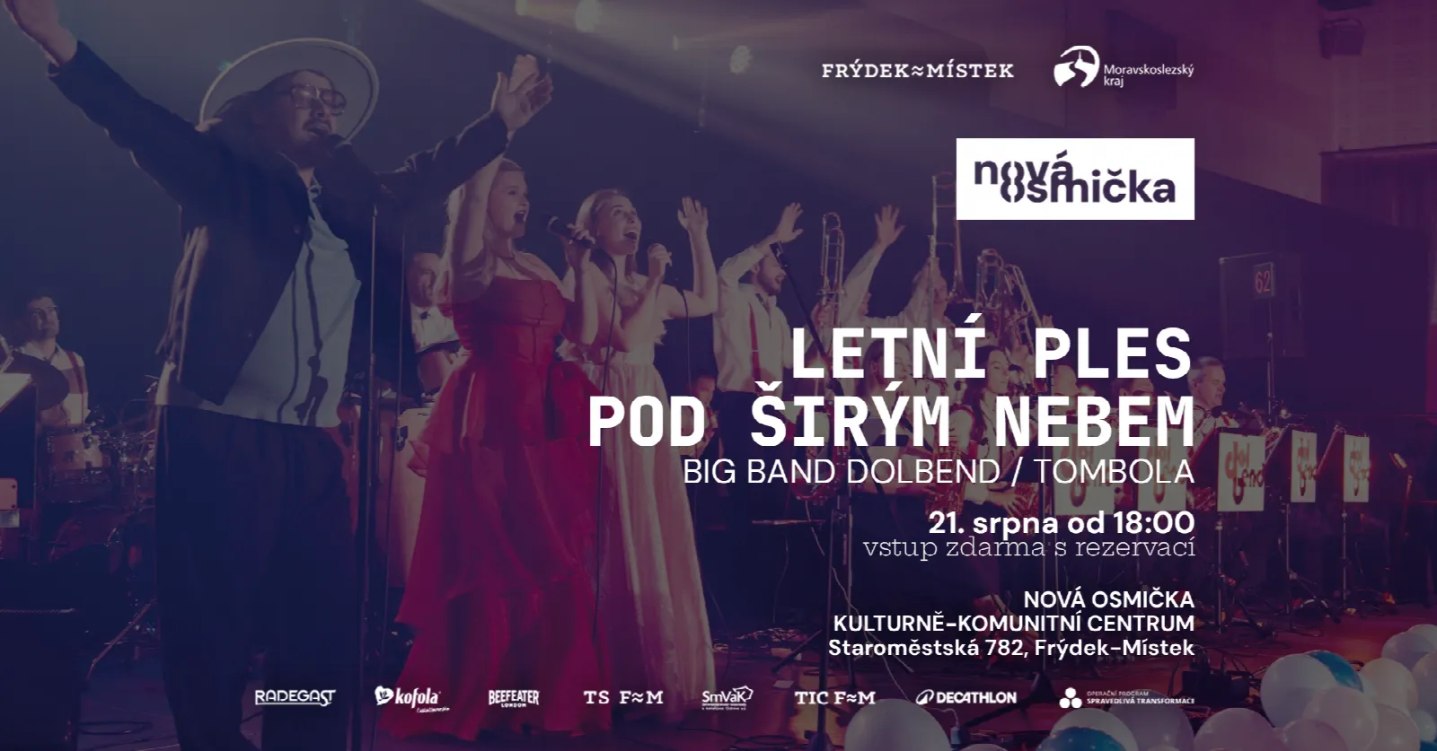Letní ples pod širým nebem - Náhradní termín - banner akce v kulturním centru Nová Osmička
