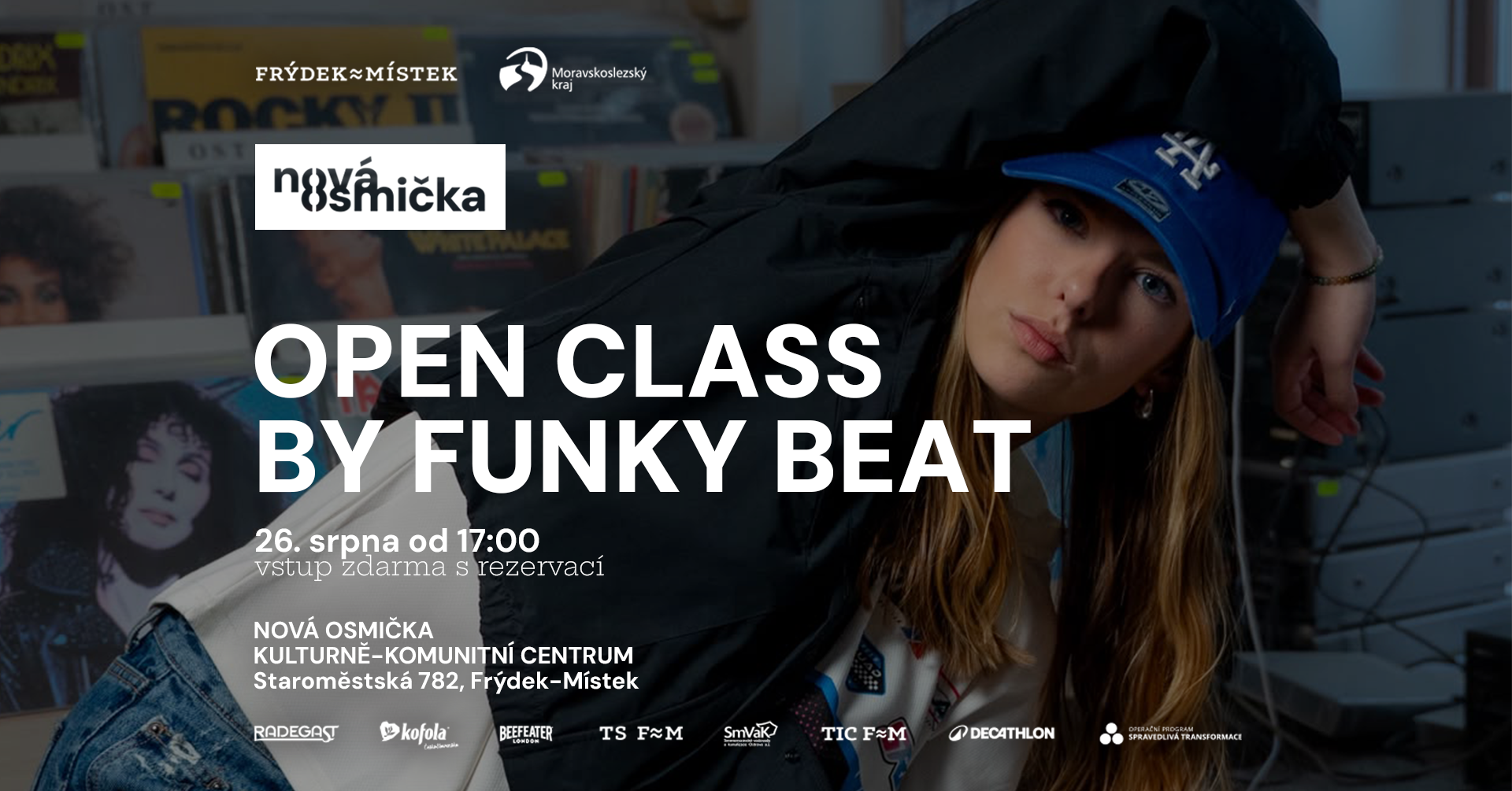 OPEN CLASS by Funky Beat - Taneční workshop HIP HOP - banner akce v kulturním centru Nová Osmička
