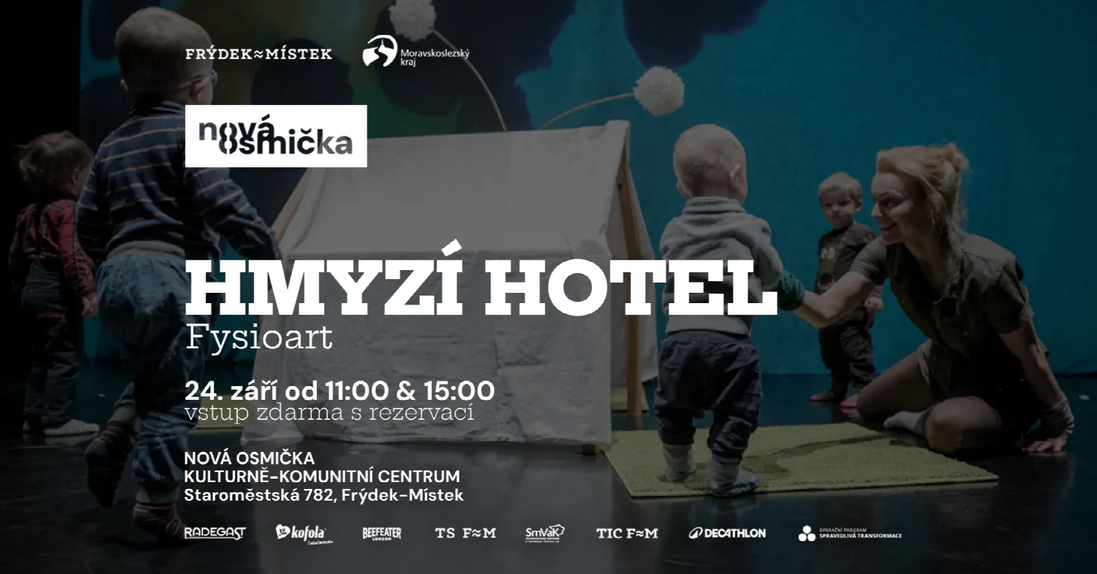 Hmyzí hotel - Divadelní představení pro děti - banner akce v kulturním centru Nová Osmička